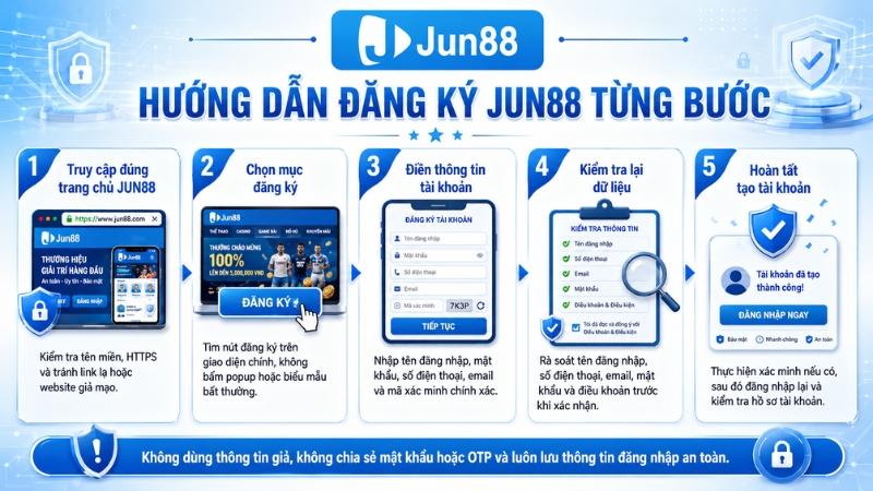 Hướng Dẫn Đăng Ký JUN88 Từng Bước